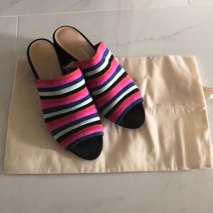 Loeffler Randal multi stripe suede mule